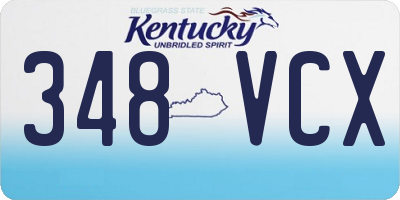 KY license plate 348VCX