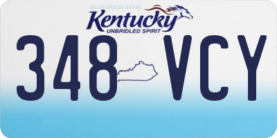 KY license plate 348VCY