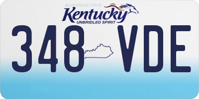 KY license plate 348VDE