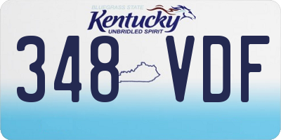 KY license plate 348VDF