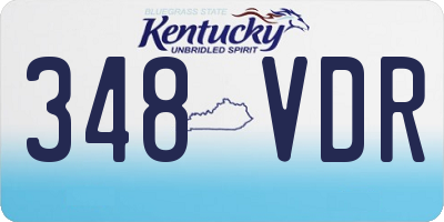 KY license plate 348VDR