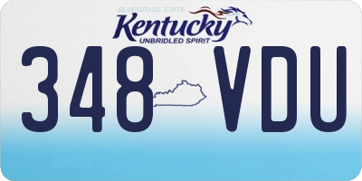 KY license plate 348VDU