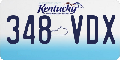 KY license plate 348VDX
