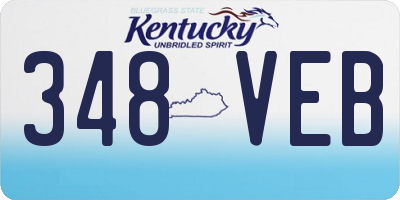 KY license plate 348VEB