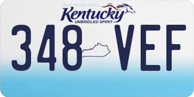 KY license plate 348VEF