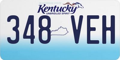 KY license plate 348VEH