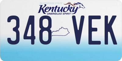 KY license plate 348VEK