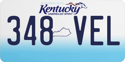KY license plate 348VEL