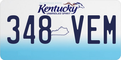 KY license plate 348VEM