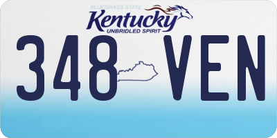 KY license plate 348VEN