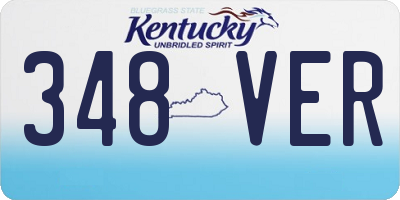 KY license plate 348VER