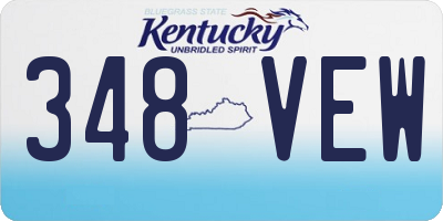 KY license plate 348VEW