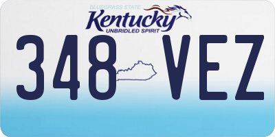 KY license plate 348VEZ