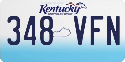 KY license plate 348VFN