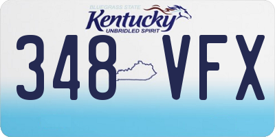 KY license plate 348VFX