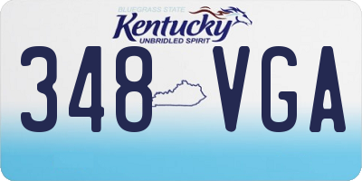 KY license plate 348VGA