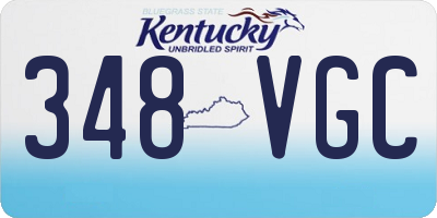 KY license plate 348VGC