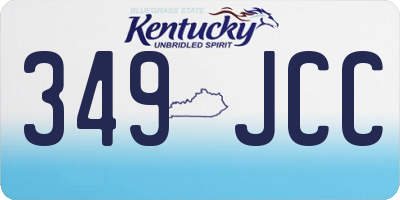 KY license plate 349JCC