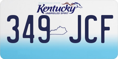 KY license plate 349JCF