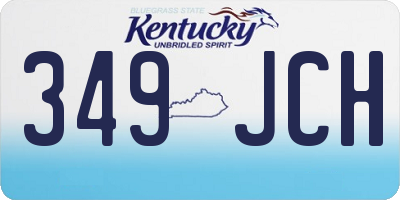 KY license plate 349JCH