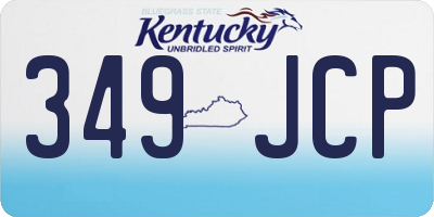 KY license plate 349JCP