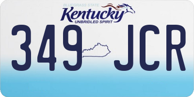 KY license plate 349JCR