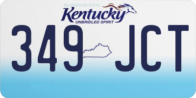 KY license plate 349JCT