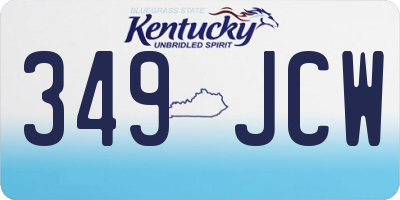 KY license plate 349JCW