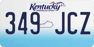 KY license plate 349JCZ
