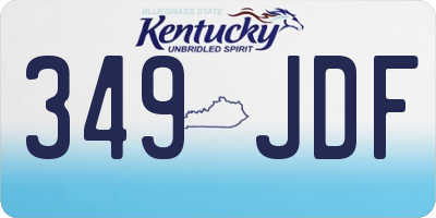 KY license plate 349JDF