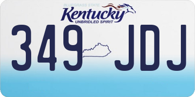 KY license plate 349JDJ