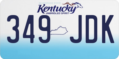KY license plate 349JDK