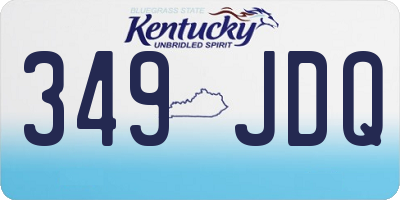 KY license plate 349JDQ