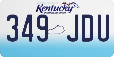KY license plate 349JDU