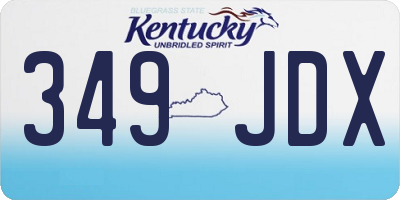 KY license plate 349JDX