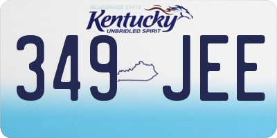 KY license plate 349JEE