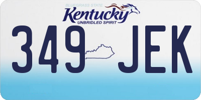KY license plate 349JEK
