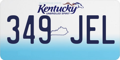 KY license plate 349JEL