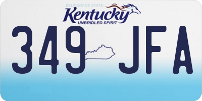KY license plate 349JFA