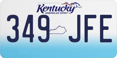 KY license plate 349JFE