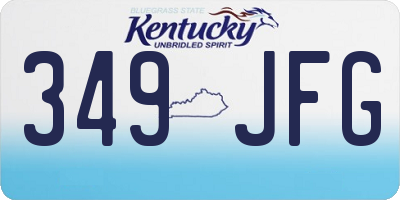 KY license plate 349JFG