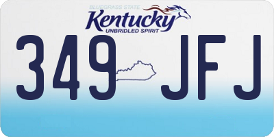 KY license plate 349JFJ