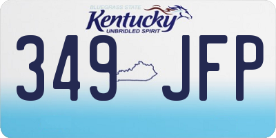 KY license plate 349JFP