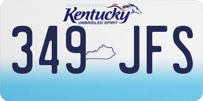 KY license plate 349JFS