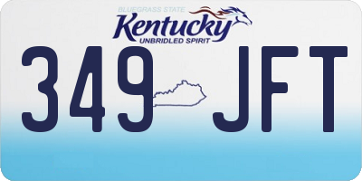 KY license plate 349JFT