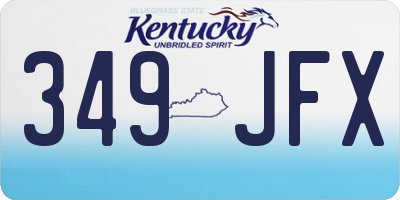 KY license plate 349JFX