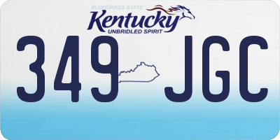 KY license plate 349JGC