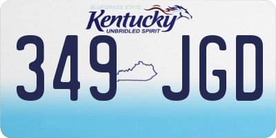 KY license plate 349JGD
