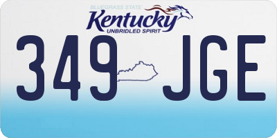 KY license plate 349JGE