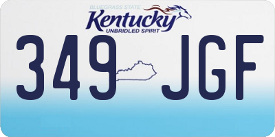 KY license plate 349JGF